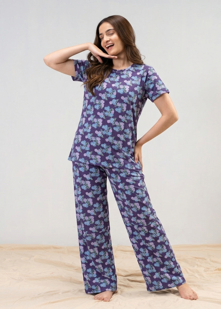 Purple Lilac Wide Leg Pjs