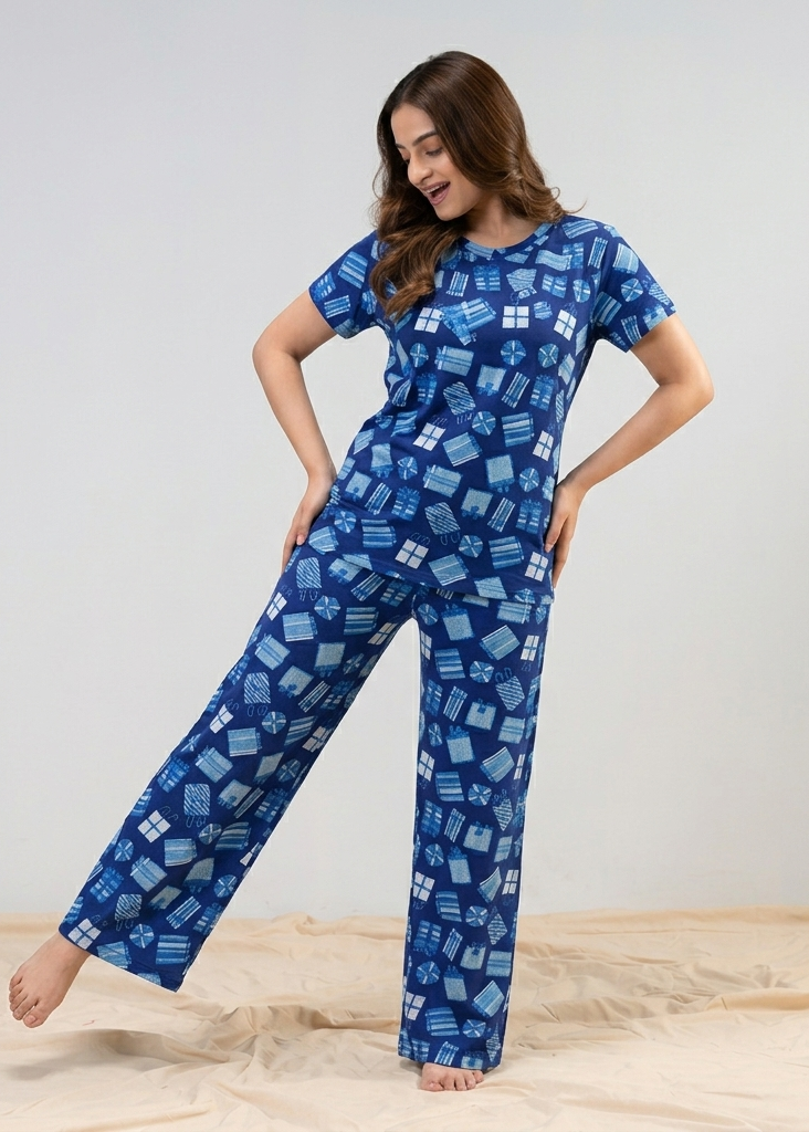 Wide Leg Pyjamas with Cute Print