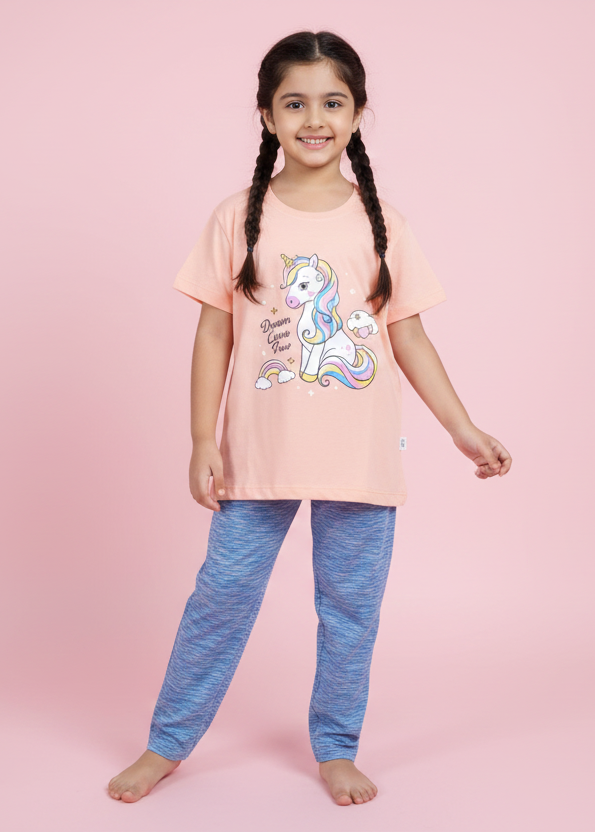 Cute Unicorn & Rainbow Kids' Pajama Set