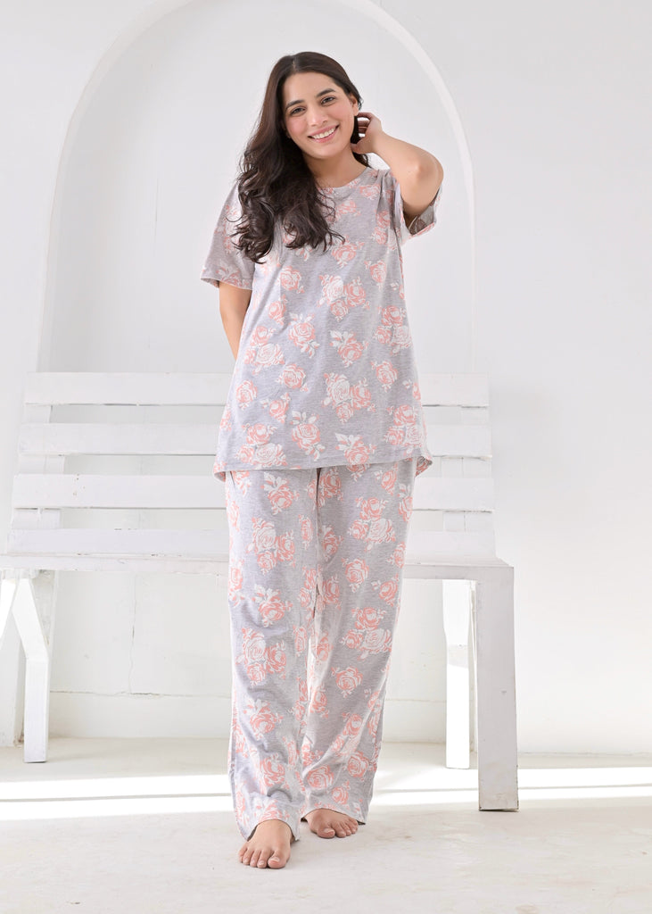 Floral Print Wide Leg Pjs