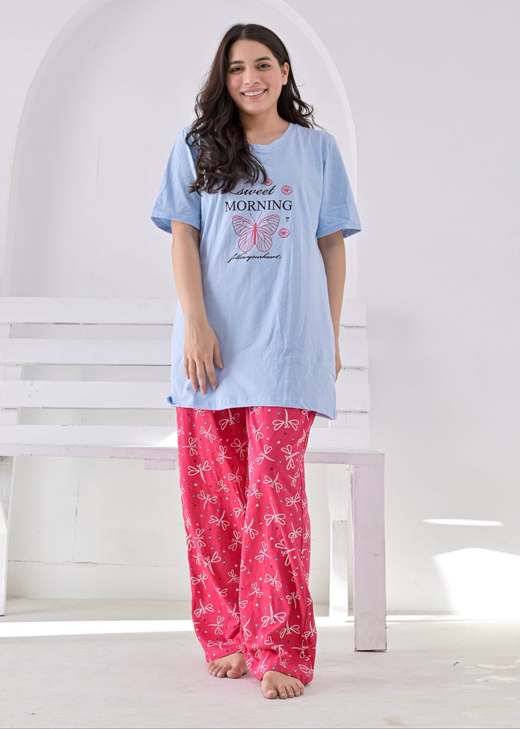 Flatter wide leg Trouser With Long Shirt