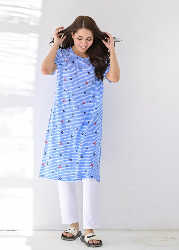 Stripy Cotton Nightie