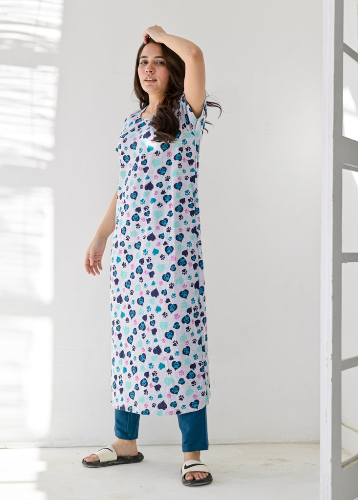 Heart Print Nightgown