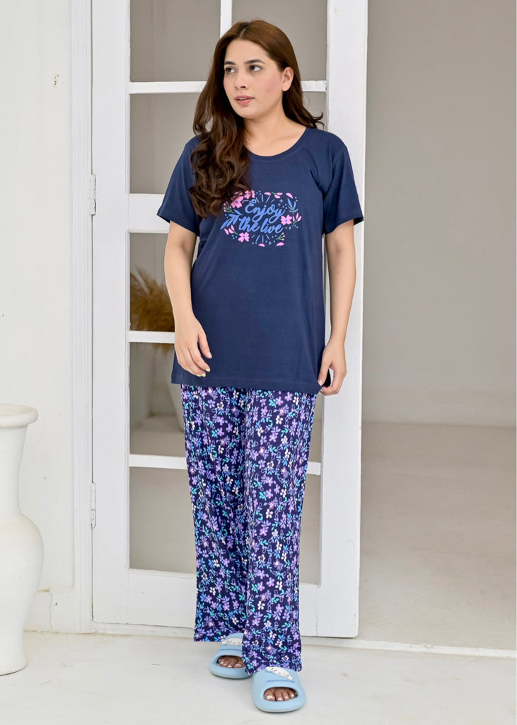 Floral Print Wide Leg Pjs