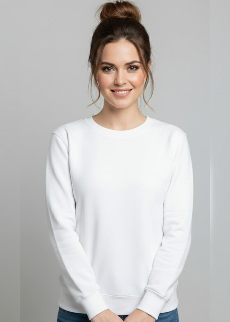 Women's Crewneck Oversized Sweatshirt (White)