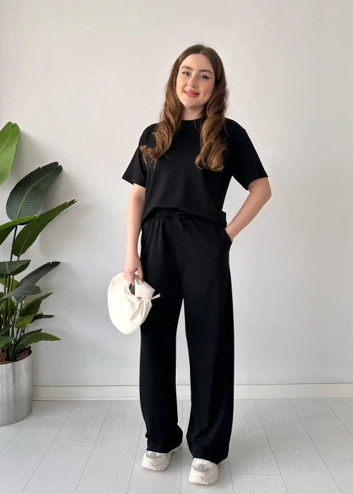 Straight Trouser Tee Lounge Wear / Co-ord Set