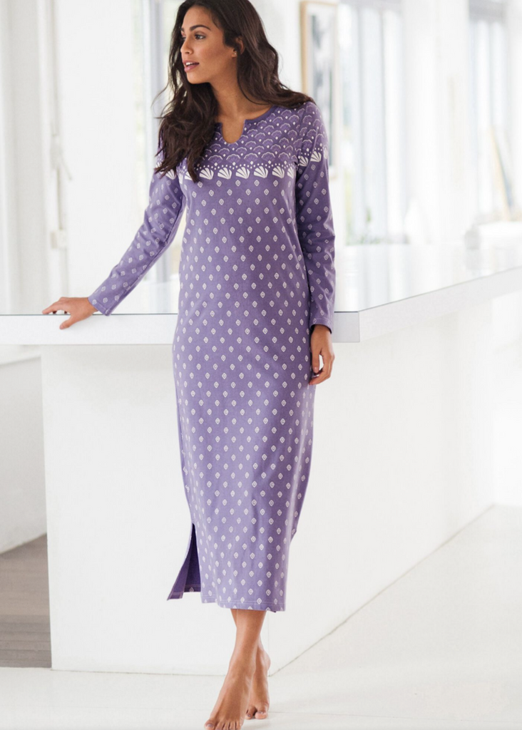Long-sleeved nightgown - Purple