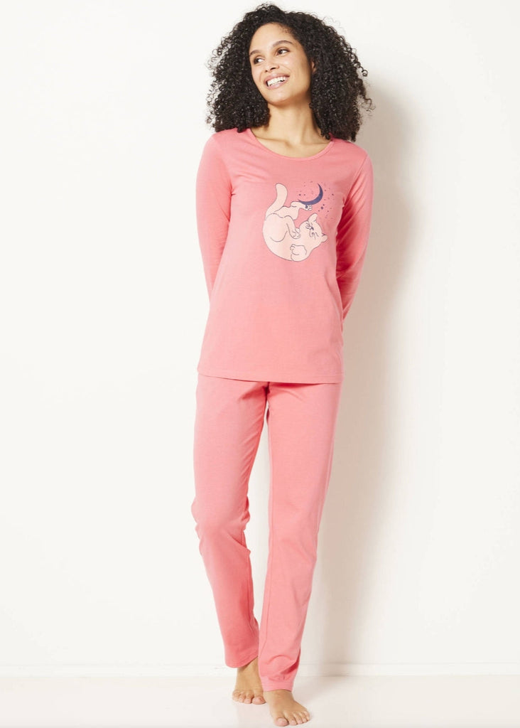 Cute print long sleeve pajamas