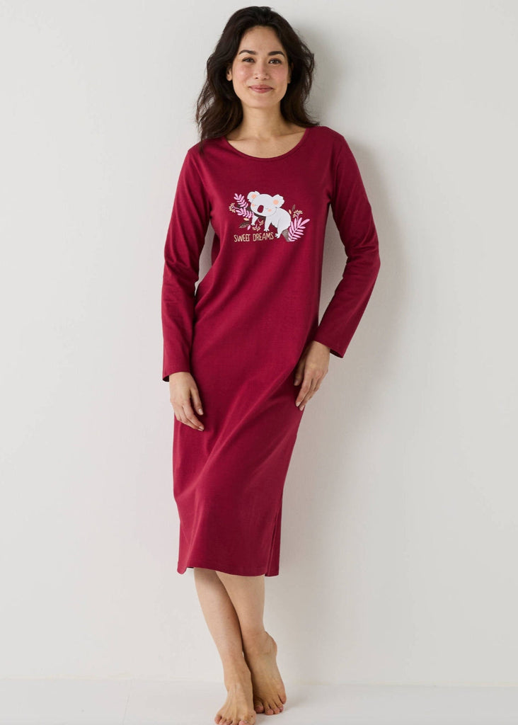 Long nightgown with koala pattern