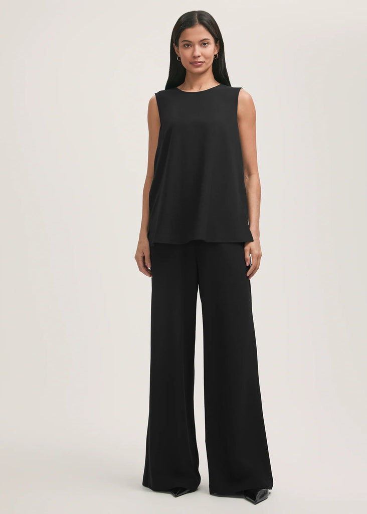 Flatter Wide Leg Black Trouser