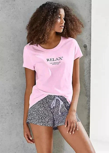 Relax Print Short Pajama Set