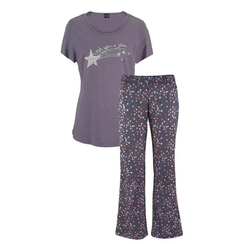 Star Print Pajama Set (Light Purple)