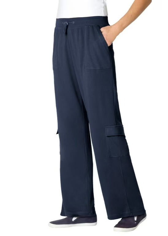Cargo Wide Leg Pant Navy Blue
