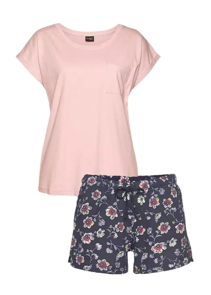 Peach Floral Short Suit