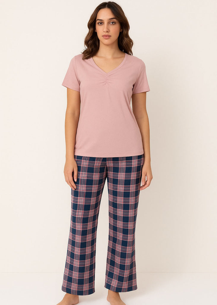 Checkered Pyjamas (Peach)