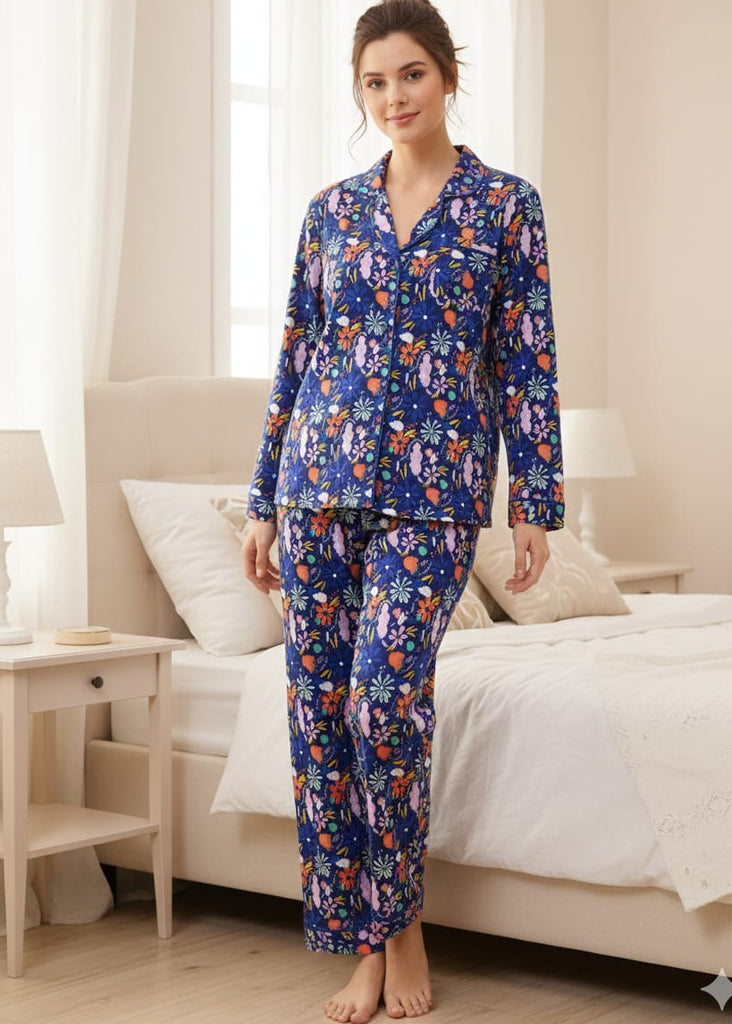 LINEN - The Midnight Bloom Floral Pajama Set