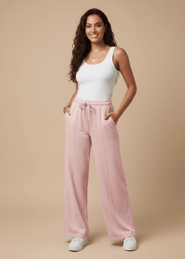 Women's Pink Wide-Leg Trouser