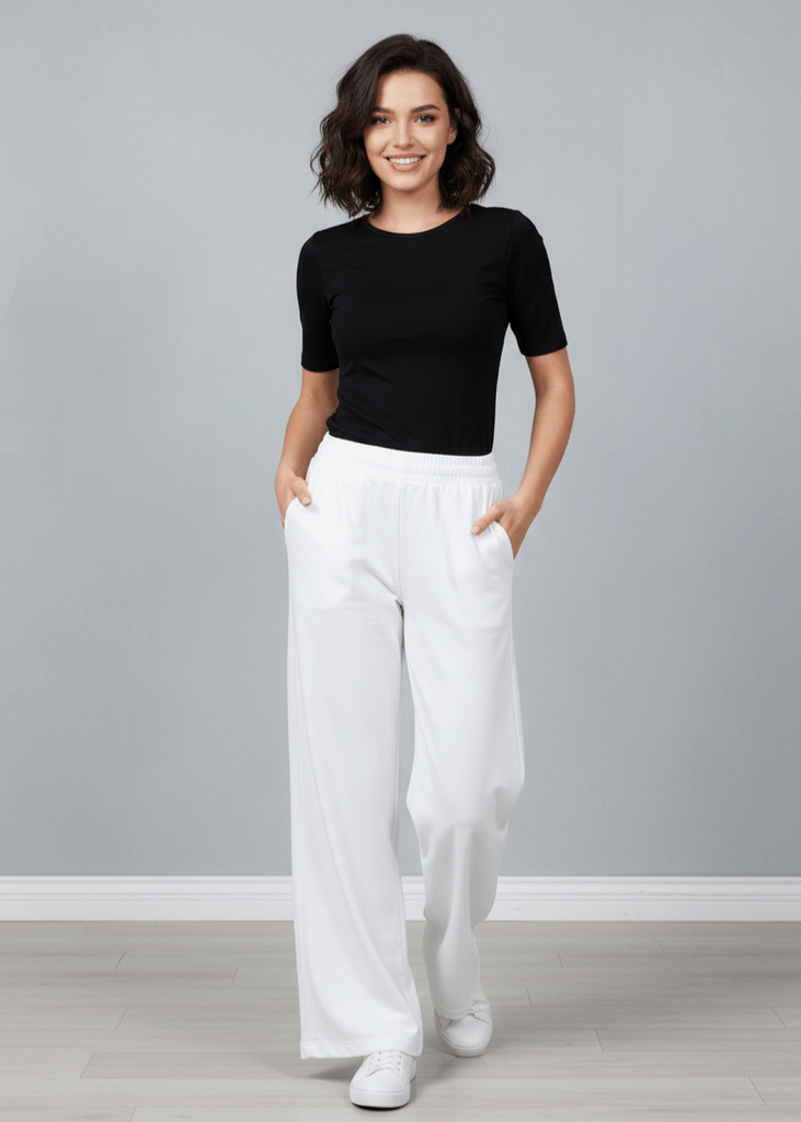 Women's White Wide-Leg Trouser