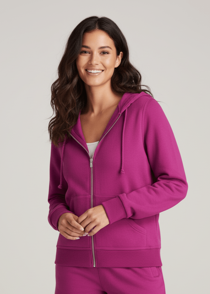Pink Orchid Zipper Jacket With Hood