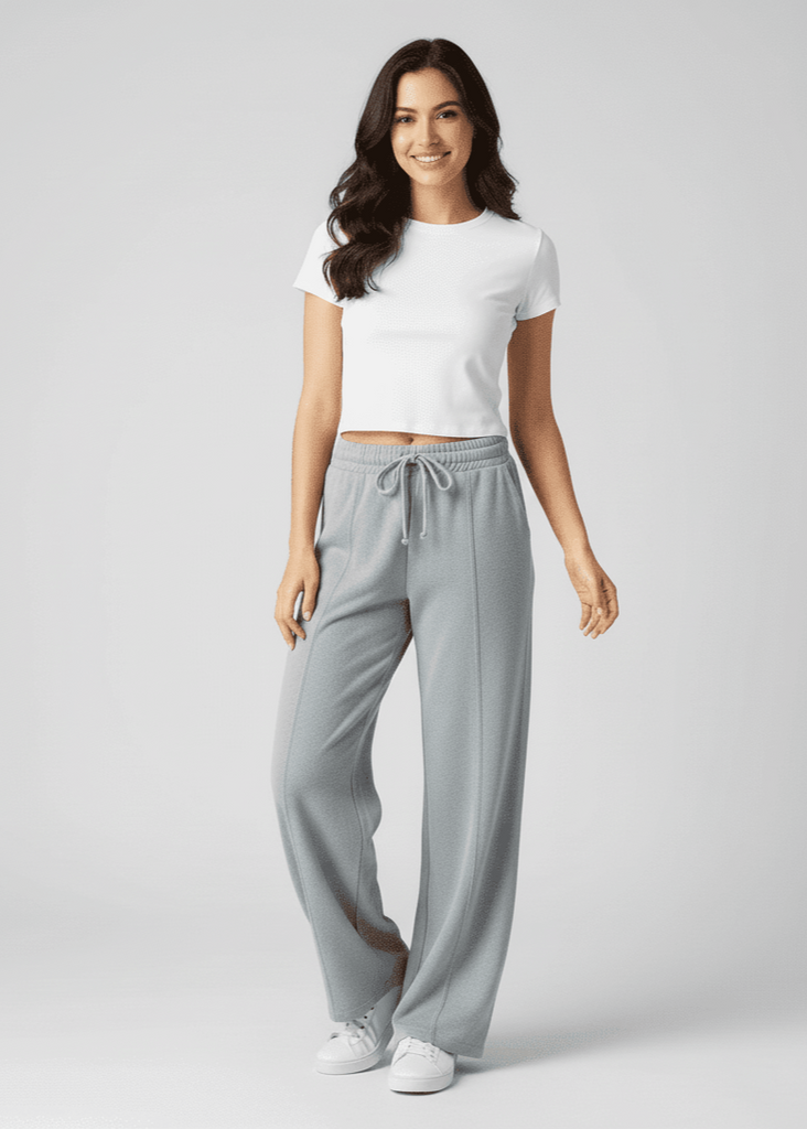 Women's Grey Wide-Leg Trouser