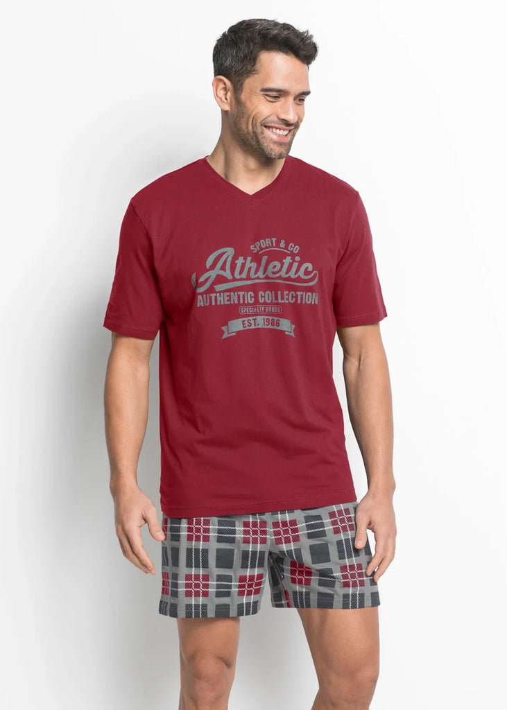 Checkered Mens Short Pajamas