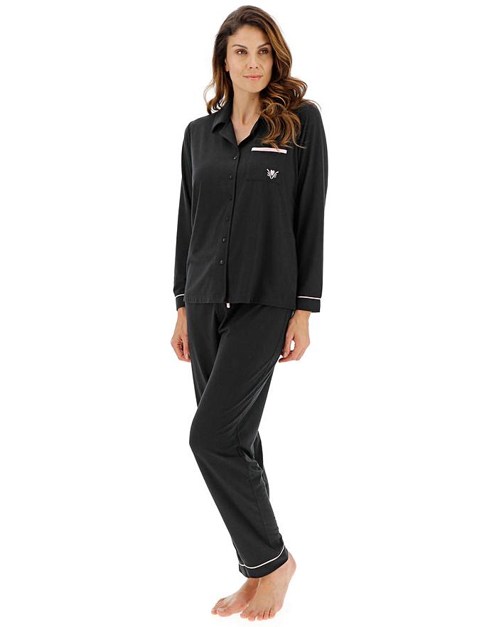 Lounge The Button Pajama Black – Fine Fashion