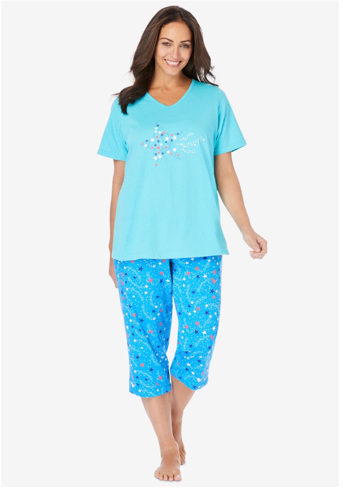 Star Print Capri Pajamas – Fine Fashion