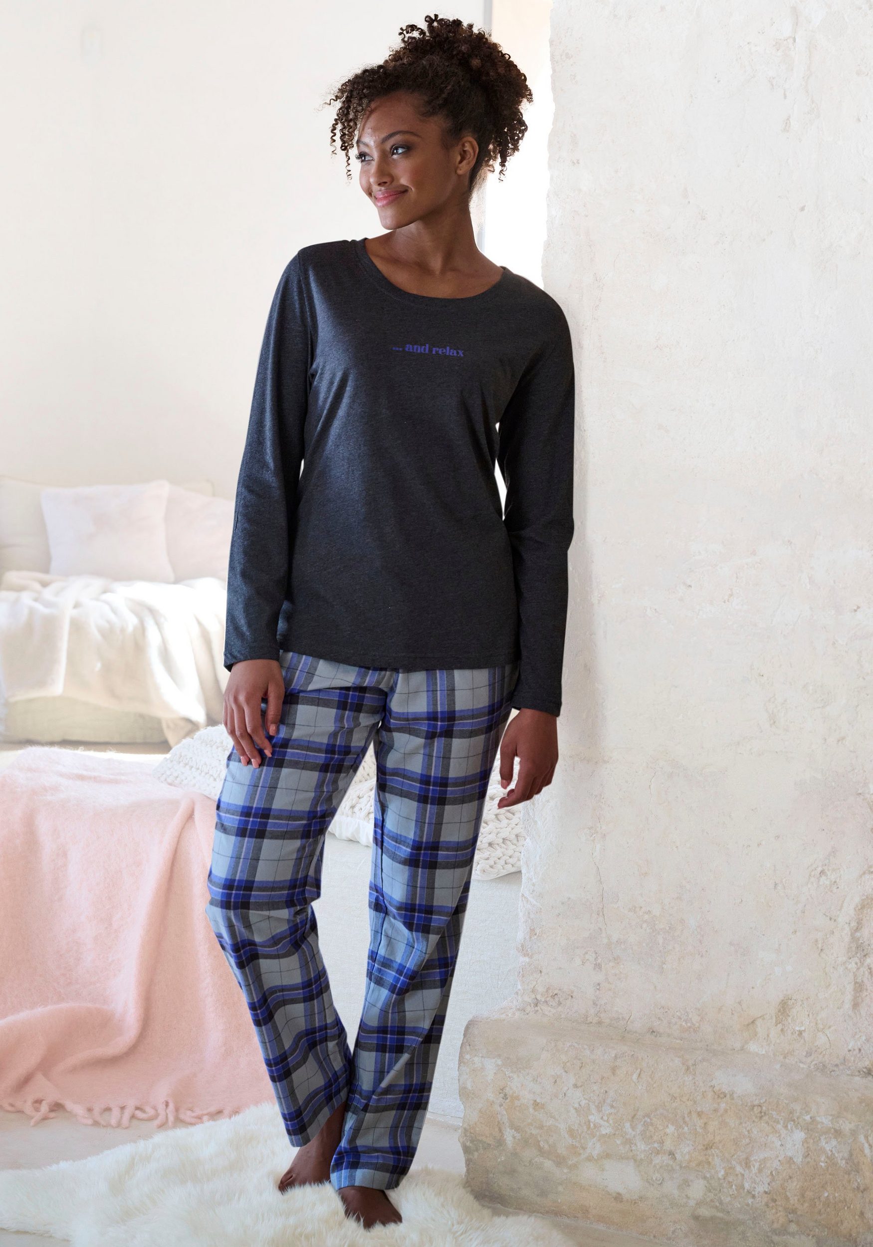 Checked soft flannel pajamas – Fine Fashion
